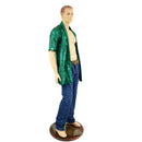 Mens Open Front Nomad Shirt in Green Kaleidoscope - Coquetry Clothing