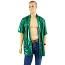 Mens Open Front Nomad Shirt in Green Kaleidoscope - Coquetry Clothing