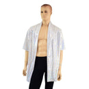 Mens Open Front Nomad Shirt in White Kaleidoscope - Coquetry Clothing