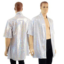 Mens Open Front Nomad Shirt in White Kaleidoscope - Coquetry Clothing