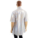Mens Open Front Nomad Shirt in White Kaleidoscope - Coquetry Clothing