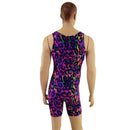 Mens Rainbow Leopard Singlet Romper - Coquetry Clothing
