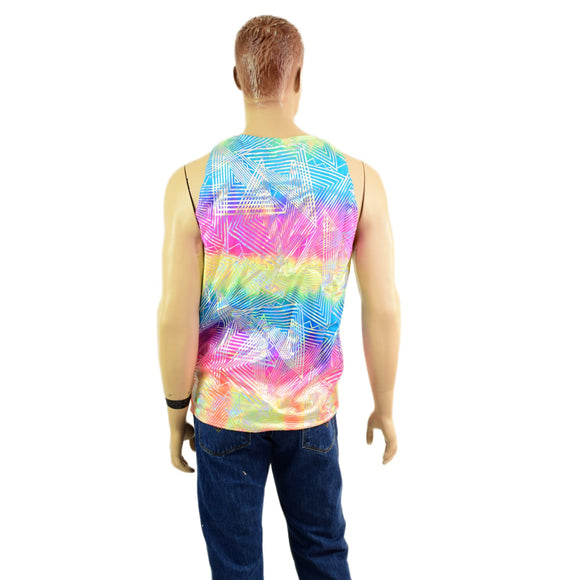 Mens Rainbow Shattered Glass Muscle Tank - Coquetry Clothing
