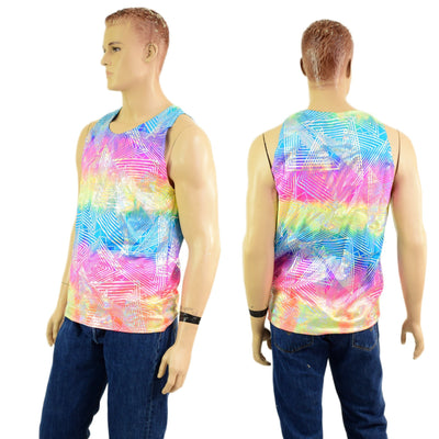 Mens Rainbow Shattered Glass Muscle Tank - Coquetry Clothing