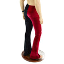 Mens Red and Black Harlequin Velvet Bootcut Pants - Coquetry Clothing