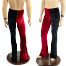 Mens Red and Black Harlequin Velvet Bootcut Pants and Shirt Set - Coquetry Clothing