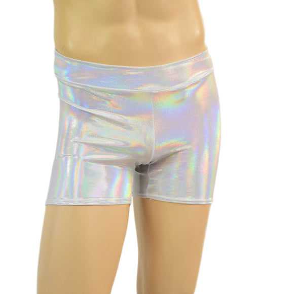 Mens Rio Midrise Shorts in Flashbulb Holographic - Coquetry Clothing