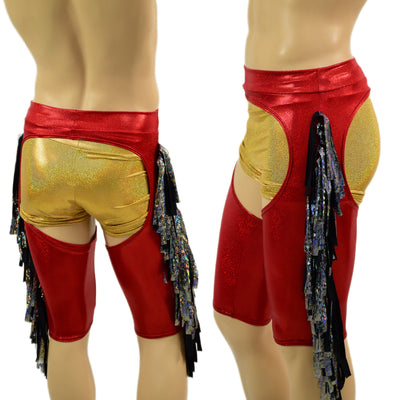 Mens Sahara Shorts Chaps with Gladiator Fringe - Coquetry Clothing
