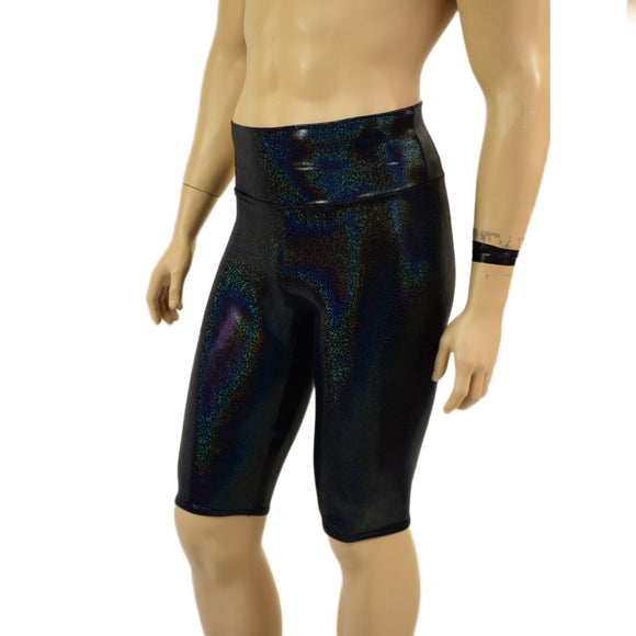 Mens Sahara Shorts in Black Holographic - Coquetry Clothing