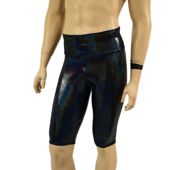 Mens Sahara Shorts in Black Holographic - Coquetry Clothing