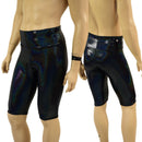 Mens Sahara Shorts in Black Holographic - Coquetry Clothing