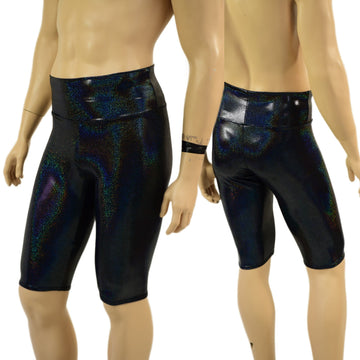 Mens Sahara Shorts in Black Holographic - Coquetry Clothing