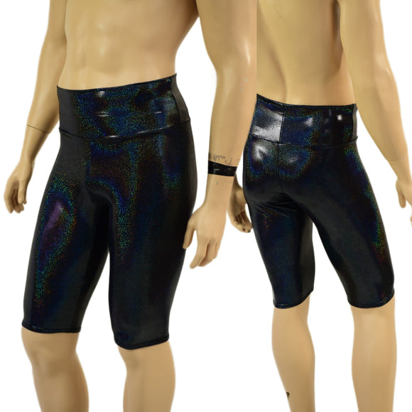 Mens Sahara Shorts in Black Holographic - Coquetry Clothing