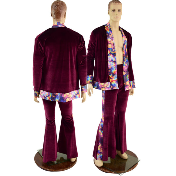 Mens Side Panel Solar Flares and Not - A - Cardigan Set - Coquetry Clothing
