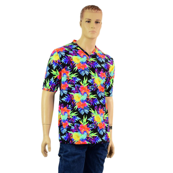 Mens Sonic Bloom Tee Sleeve, V Neck Shirt - Coquetry Clothing