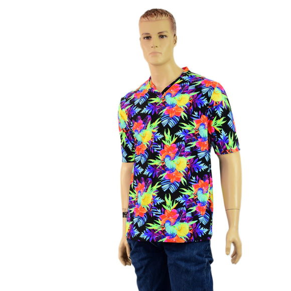 Mens Sonic Bloom Tee Sleeve, V Neck Shirt - Coquetry Clothing