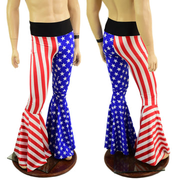 Mens Stars and Stripes Bell Bottom Flares - Coquetry Clothing