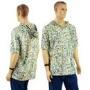 Mens Tee Sleeve Hoodie in Cold Cash Print - Coquetry Clothing