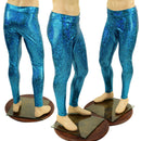 Mens Turquoise Shattered Glass Midrise Leggings - Coquetry Clothing
