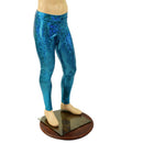 Mens Turquoise Shattered Glass Midrise Leggings - Coquetry Clothing