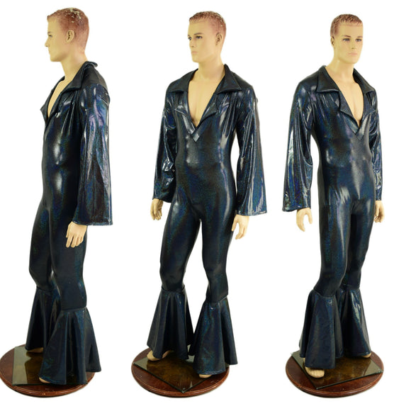 Mens Waterloo Catsuit in Black Holographic - Coquetry Clothing