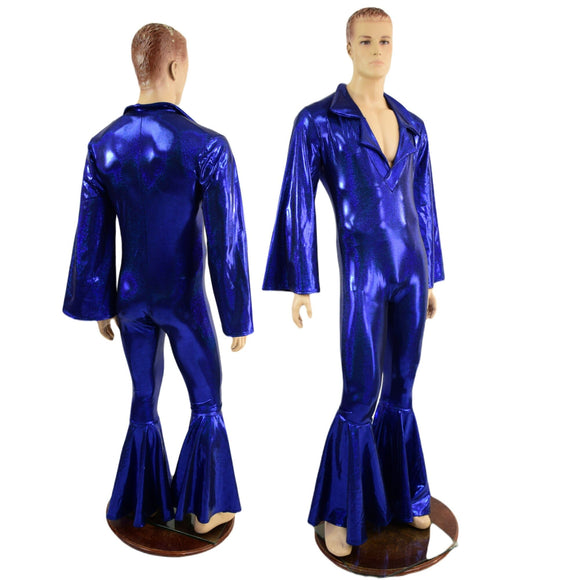 Mens Waterloo Catsuit in Blue Sparkly Jewel - Coquetry Clothing