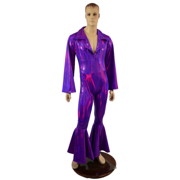 Mens Waterloo Catsuit in Grape Holographic - Coquetry Clothing