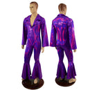 Mens Waterloo Catsuit in Grape Holographic - Coquetry Clothing