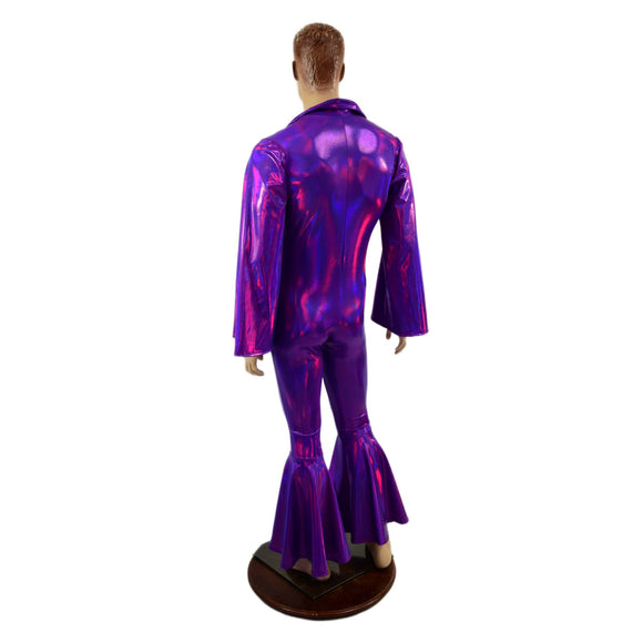 Mens Waterloo Catsuit in Grape Holographic - Coquetry Clothing