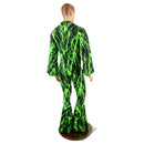 Mens Waterloo Catsuit in Neon Green Lightning - Coquetry Clothing