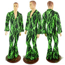 Mens Waterloo Catsuit in Neon Green Lightning - Coquetry Clothing
