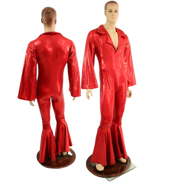 Mens Waterloo Catsuit in Red Sparkly Jewel - Coquetry Clothing
