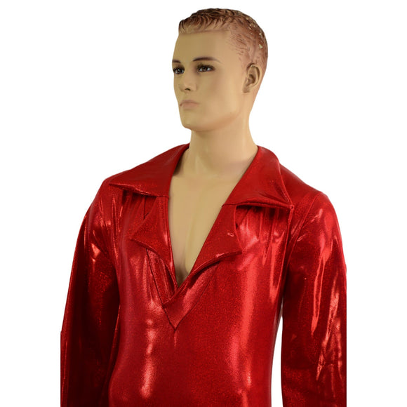 Mens Waterloo Catsuit in Red Sparkly Jewel - Coquetry Clothing