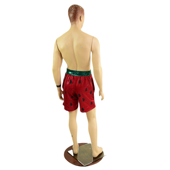 Mens Watermelon Zip Front Hooded Vest with Pockets (Shorts Optional) - Coquetry Clothing