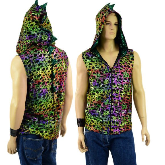 Mens Zipper Front Dragon Hoodie - Coquetry Clothing