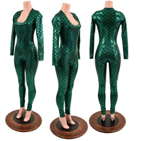 Mera Long Sleeve Scoop Neck Catsuit - Coquetry Clothing