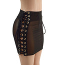 Mesh Bodycon Skirt with Laceup Hips - Coquetry Clothing