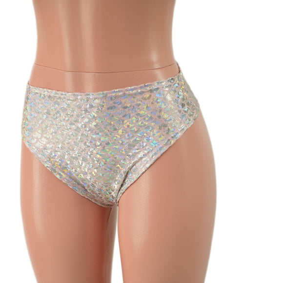 Midrise Brazilian Siren Shorts in Silver/Pink Scale - Coquetry Clothing