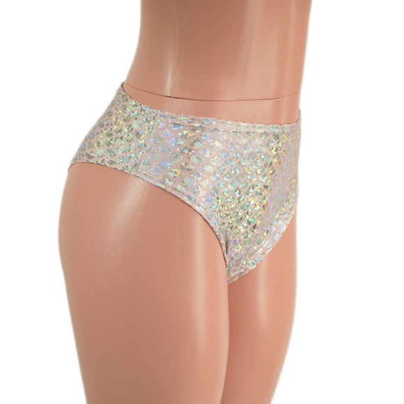 Midrise Brazilian Siren Shorts in Silver/Pink Scale - Coquetry Clothing