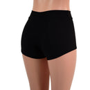 Midrise Shorts in Smooth Black Spandex - Coquetry Clothing