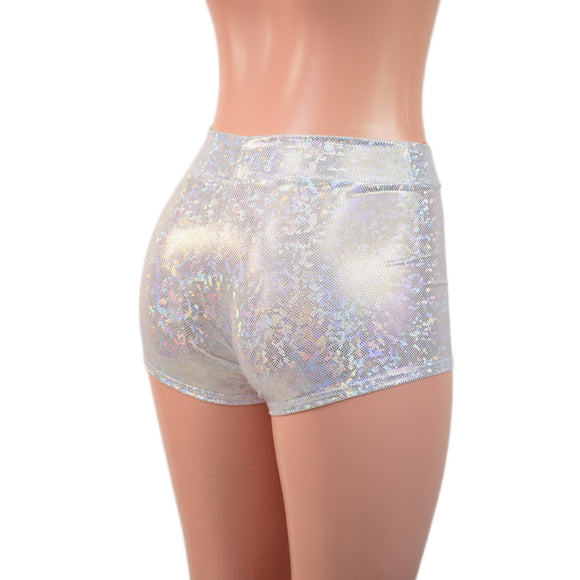 Midrise Shorts in White Kaleidoscope - Coquetry Clothing