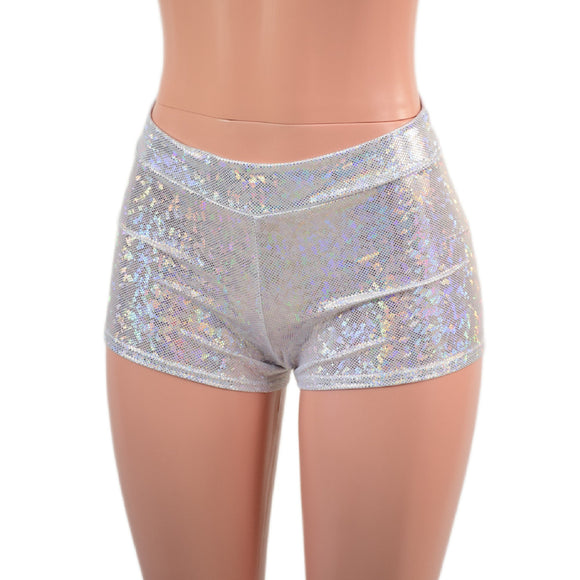 Midrise Shorts in White Kaleidoscope - Coquetry Clothing