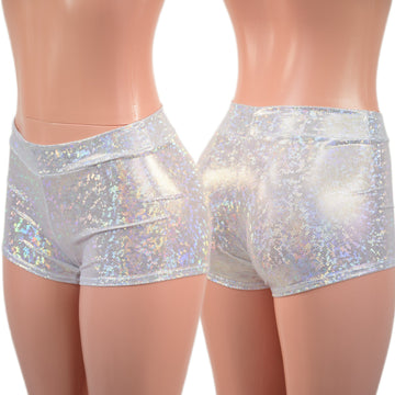 Midrise Shorts in White Kaleidoscope - Coquetry Clothing