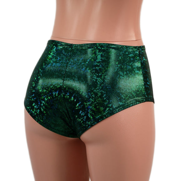 Midrise Siren Shorts in Green Kaleidoscope - Coquetry Clothing