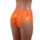 Midrise Siren Shorts in Neon Orange Kaleidoscope - Coquetry Clothing