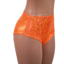 Midrise Siren Shorts in Neon Orange Kaleidoscope - Coquetry Clothing