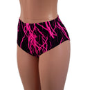 Midrise Siren Shorts in Neon Pink Lightning - Coquetry Clothing