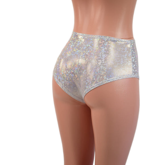 Midrise Siren Shorts in White Kaleidoscope - Coquetry Clothing