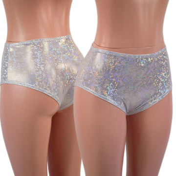 Midrise Siren Shorts in White Kaleidoscope - Coquetry Clothing