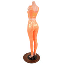Mini Lace UP Front Crop Tank and High Waist Leggings Set in Orange Sparkly Jewel - Coquetry Clothing